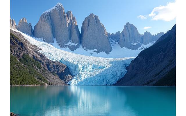 Montañas y glaciares en la Patagonia
