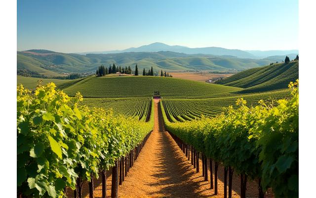 Viñedos en la Toscana, Italia